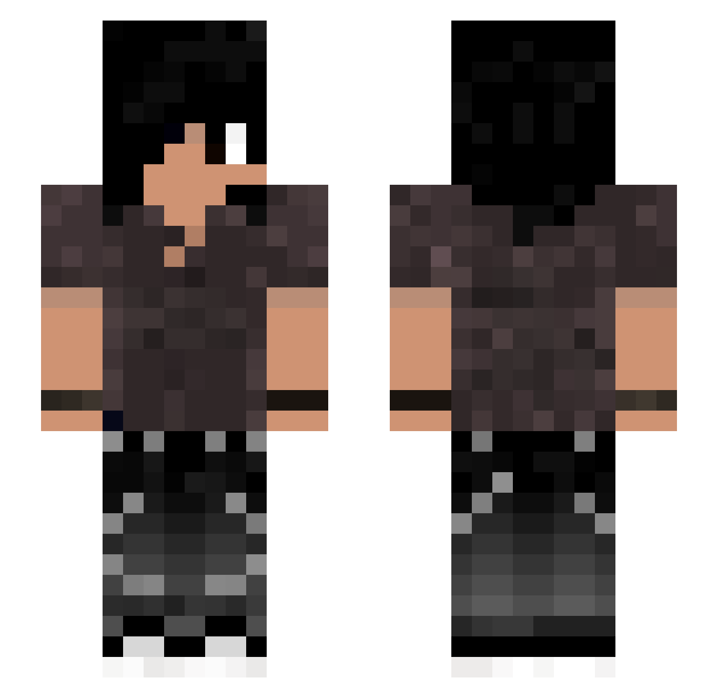 Elooj Minecraft skin, front and back view
