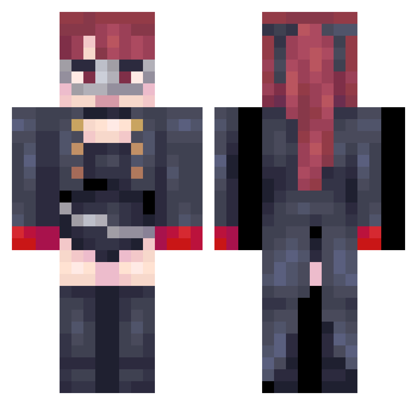 Shprii Minecraft skin, front and back view