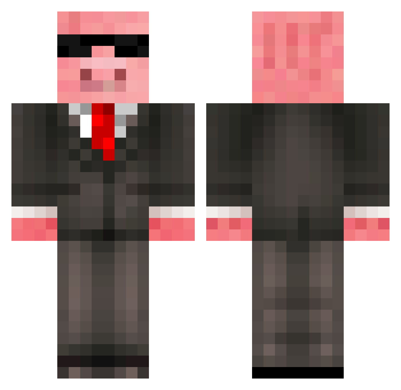 Snot Minecraft skin, front and back view