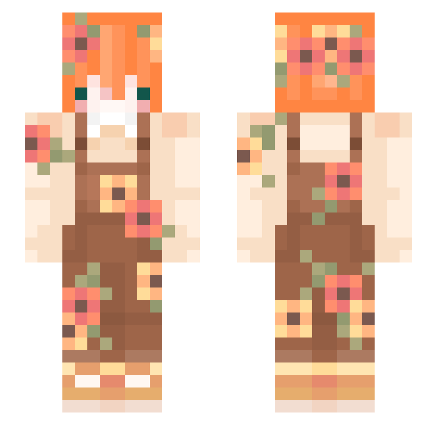ycbtm Minecraft skin, front and back view