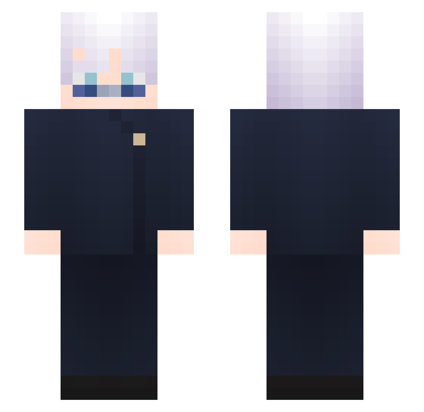 XolsBurner Minecraft skin, front and back view