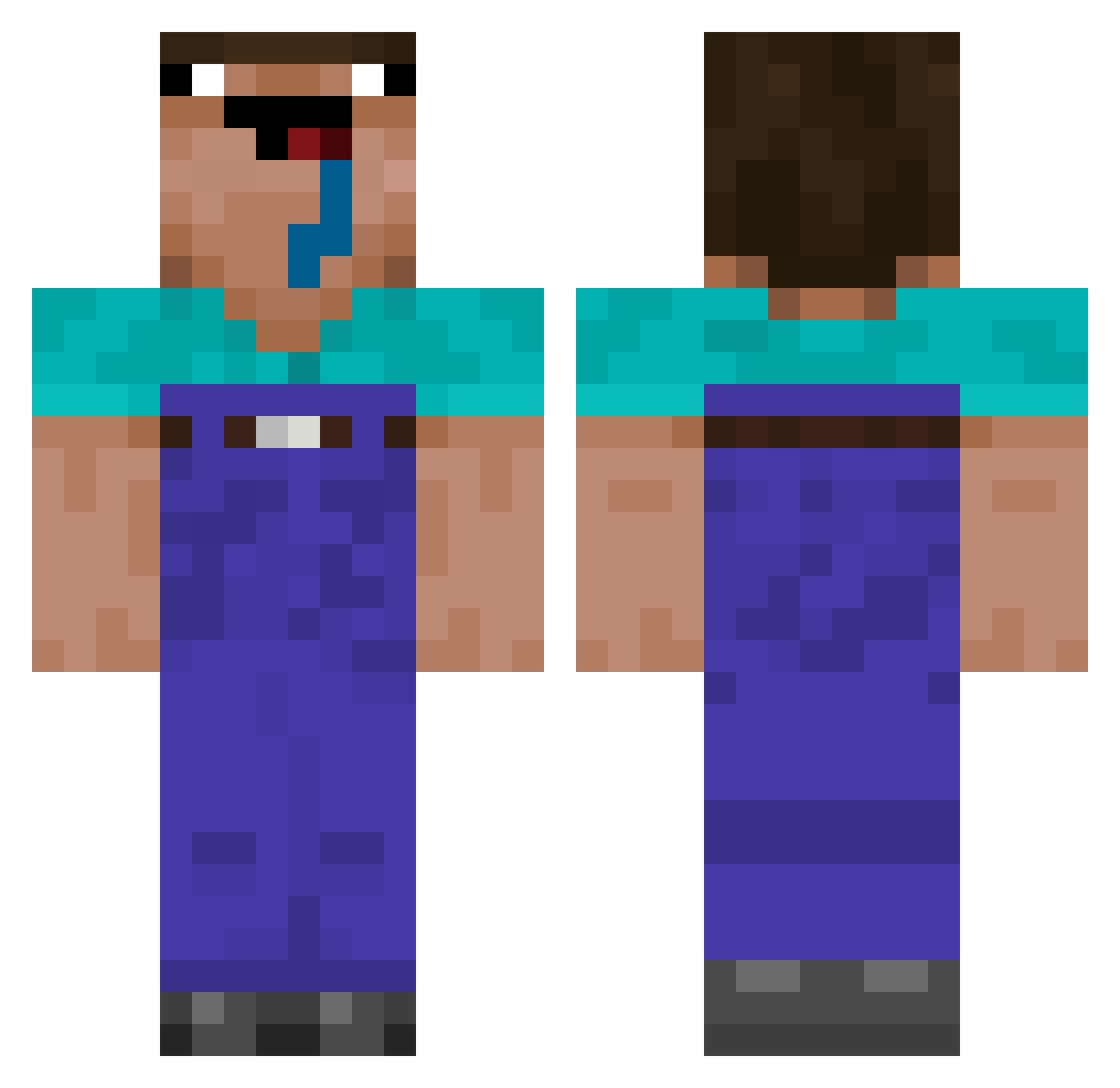 Hotonics Minecraft skin, front and back view