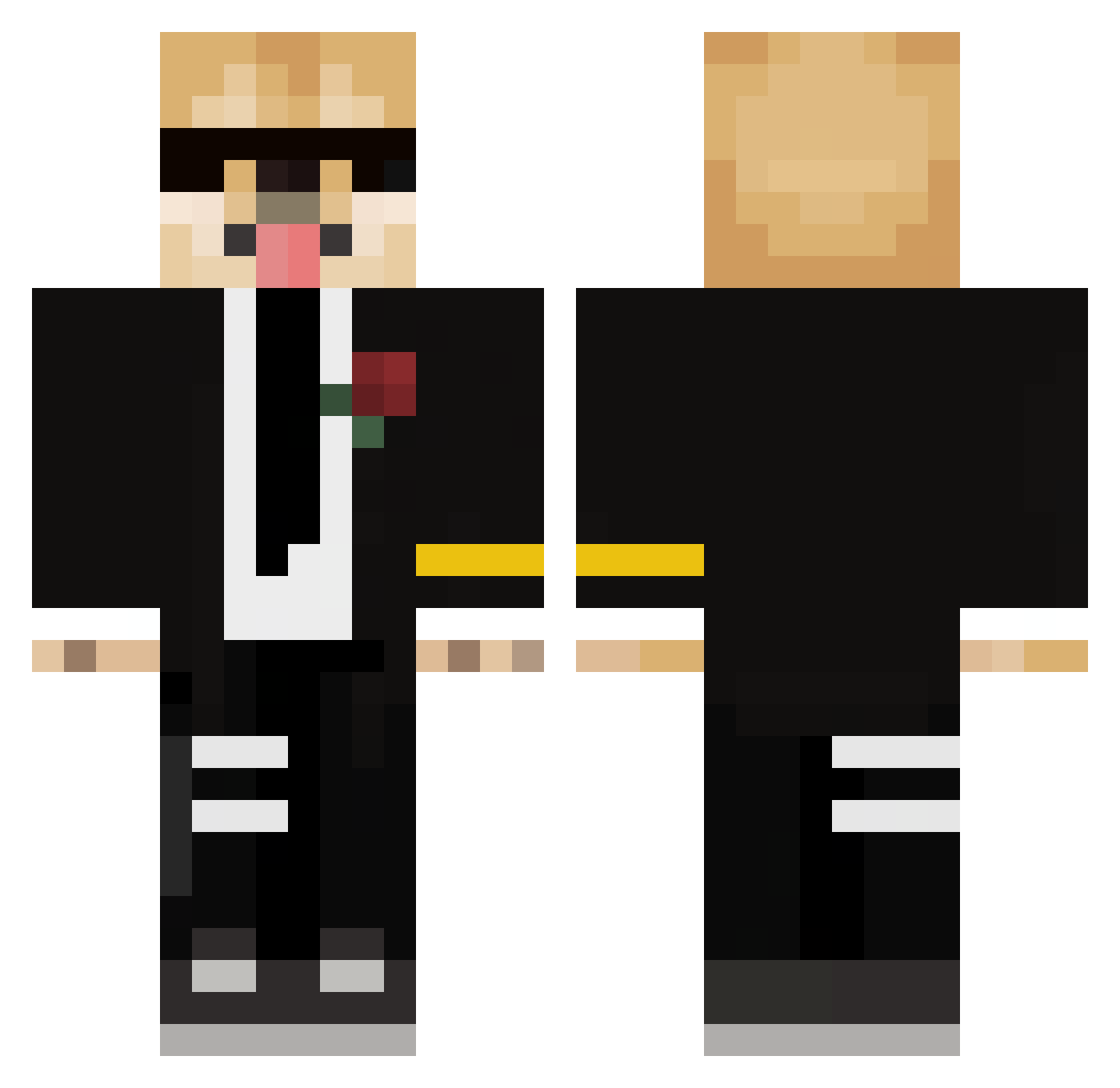 AlbertoA Minecraft skin, front and back view