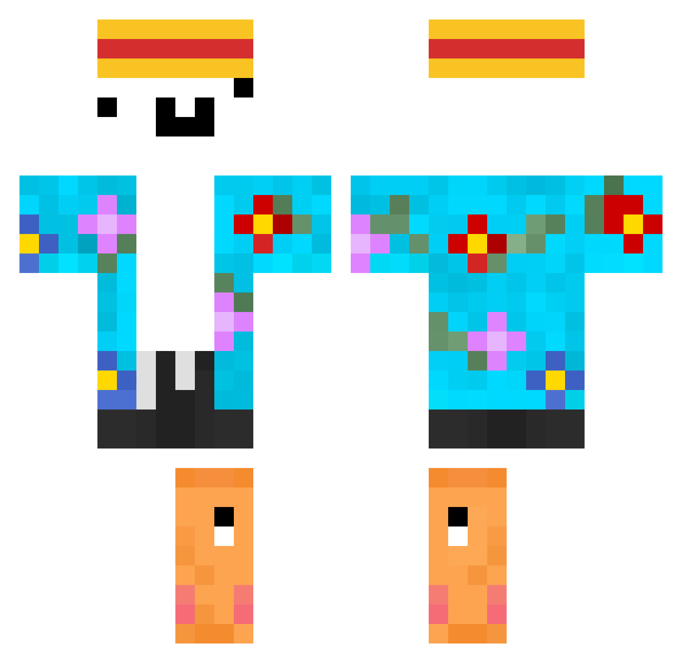 pepperoni0__0 Minecraft skin, front and back view