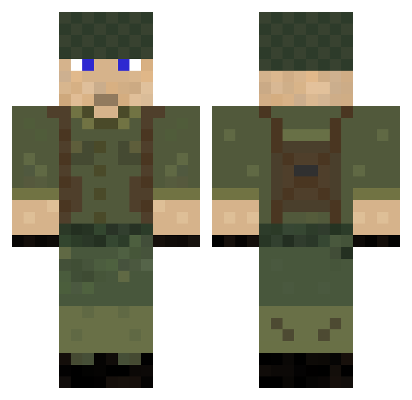 Asydus Minecraft skin, front and back view