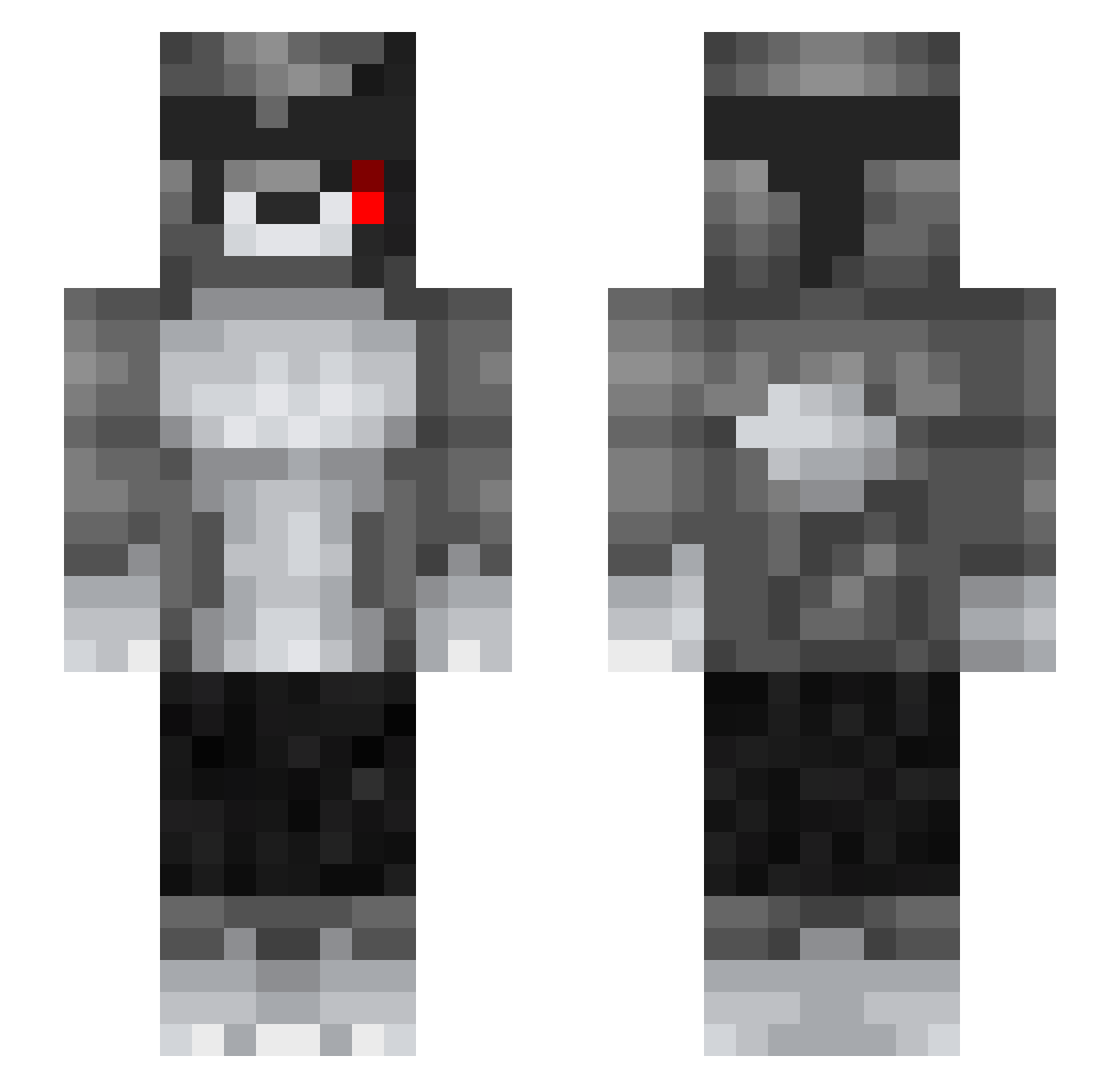 Extraversion Minecraft skin, front and back view