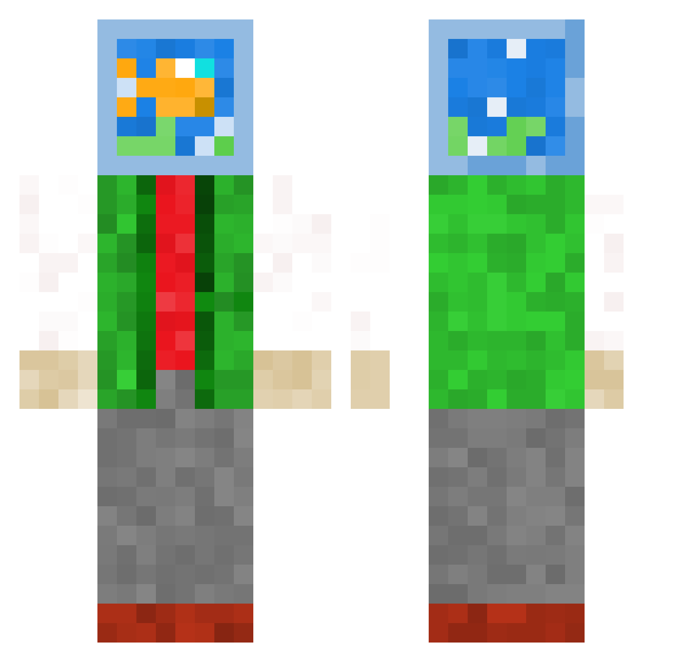 Ocean_Dave Minecraft skin, front and back view
