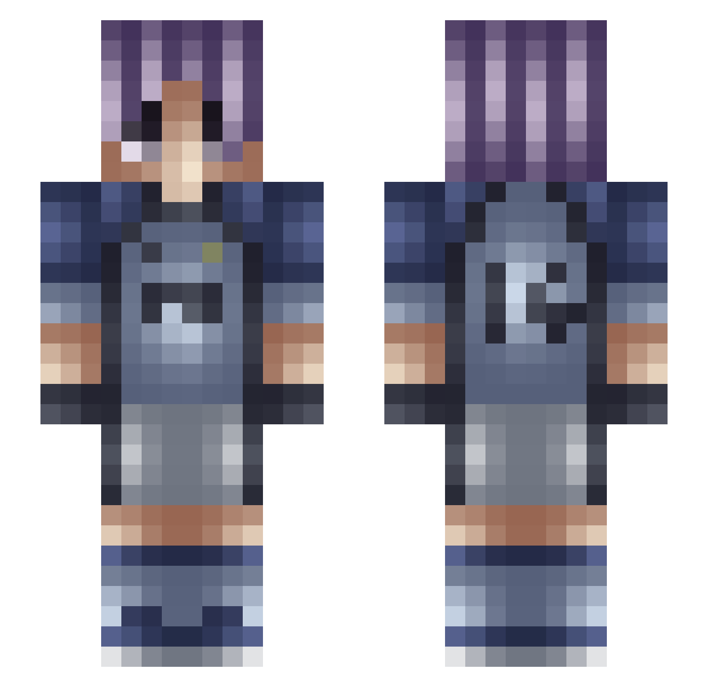 N3KOLOVER Minecraft skin, front and back view