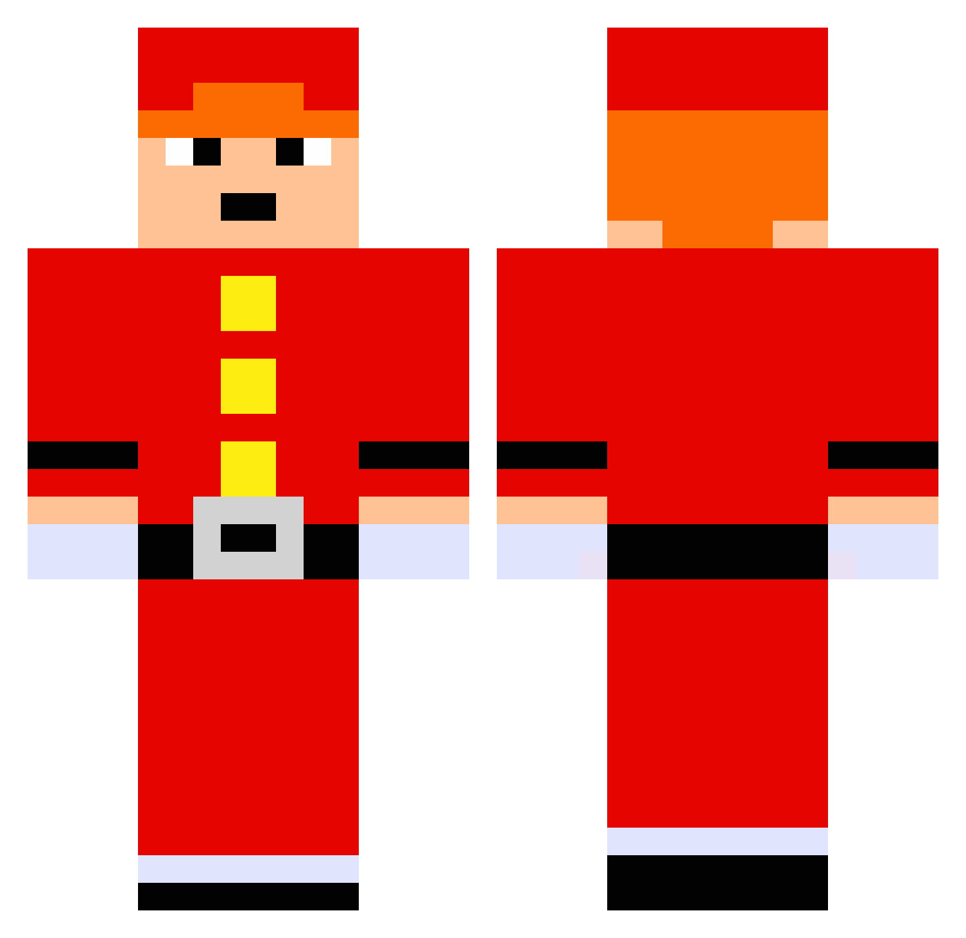 Jocko Minecraft skin, front and back view