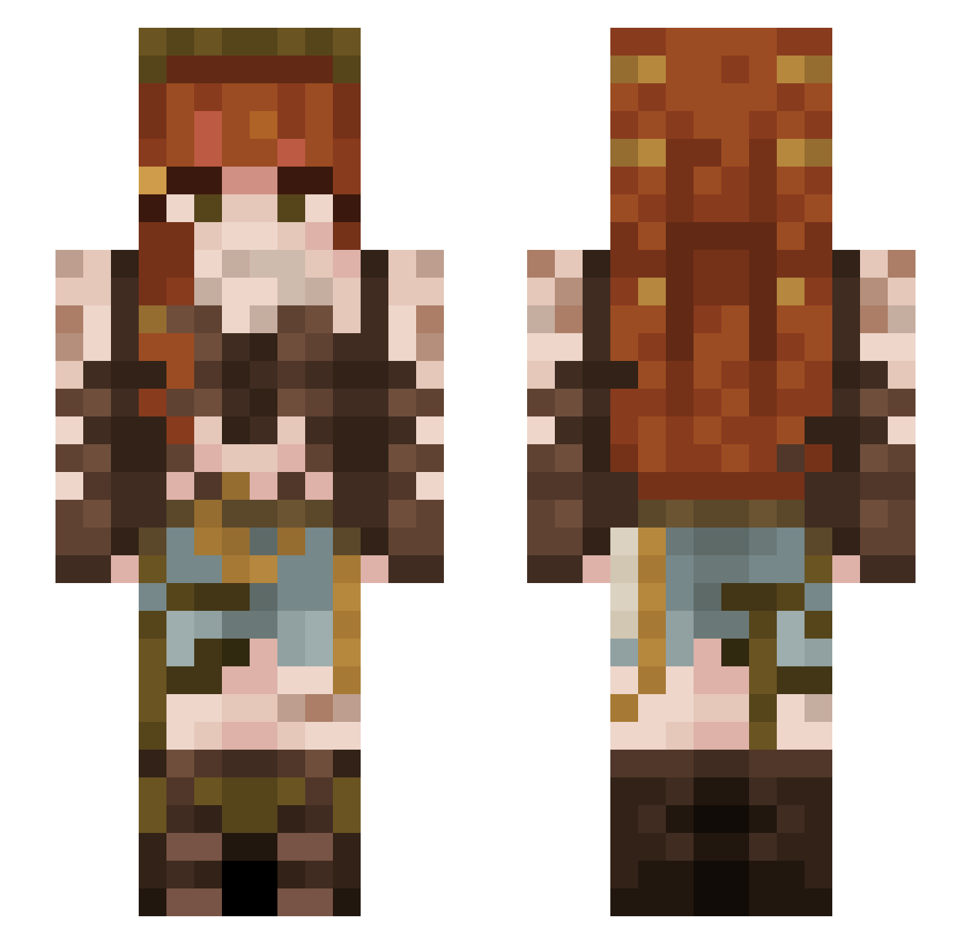 wondergrl Minecraft skin, front and back view