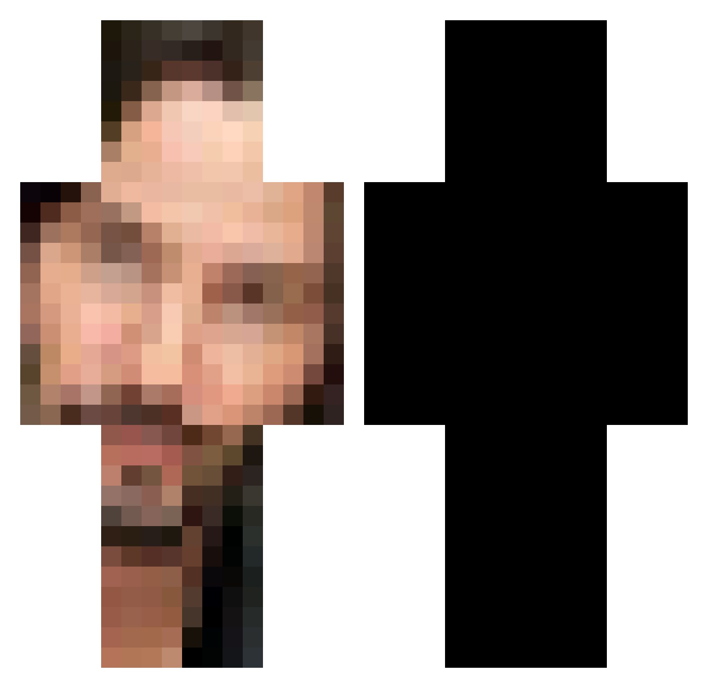 MitPar Minecraft skin, front and back view