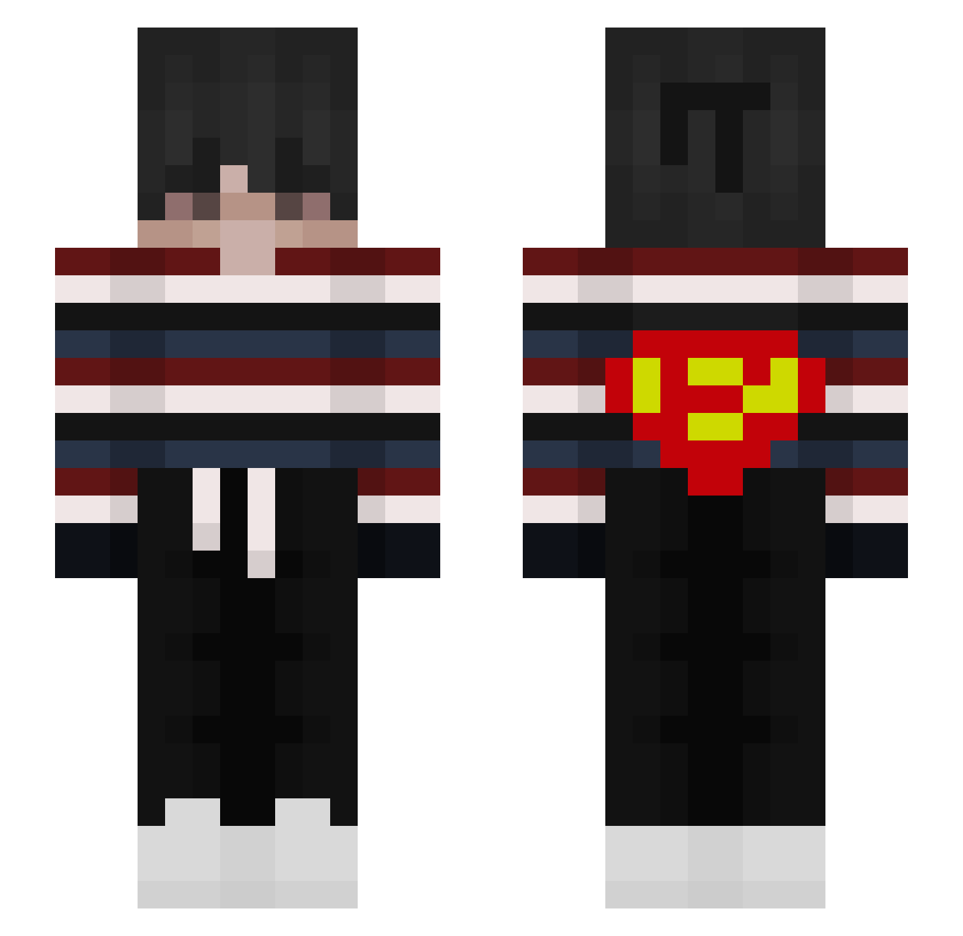 Berkcy Minecraft skin, front and back view