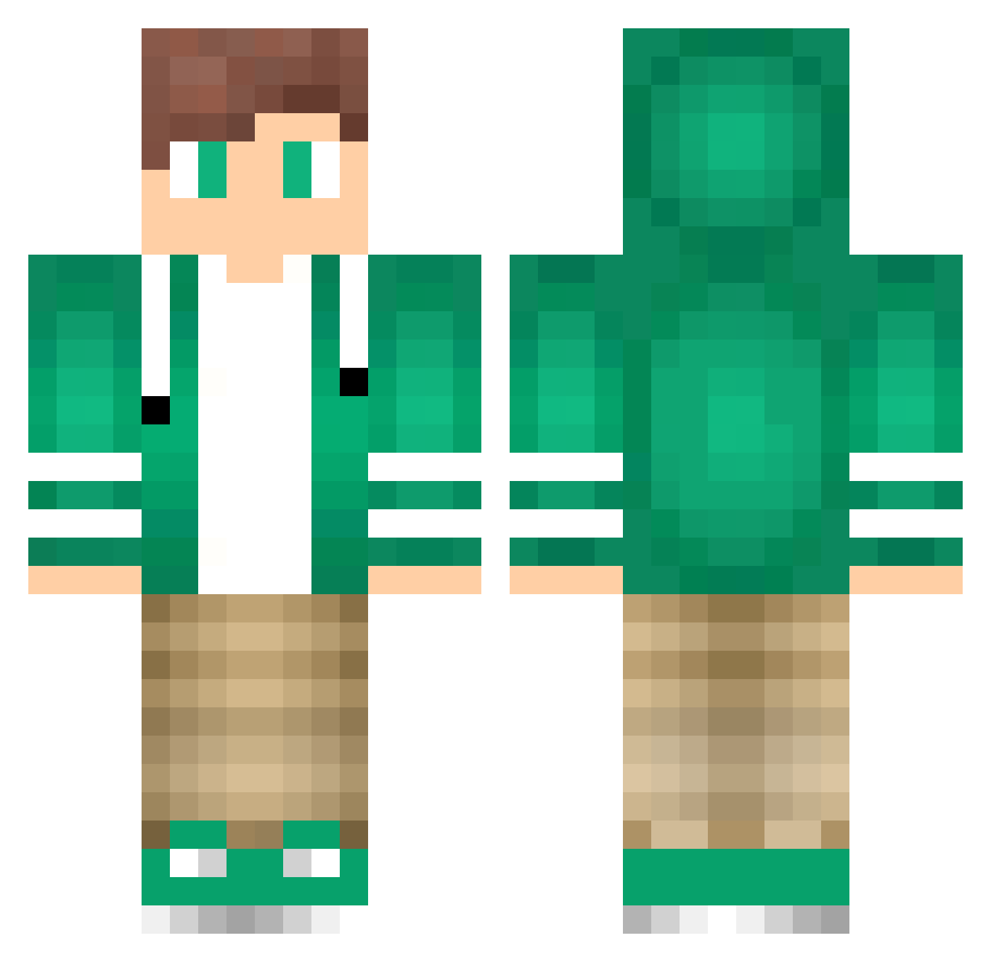 SayZes Minecraft skin, front and back view