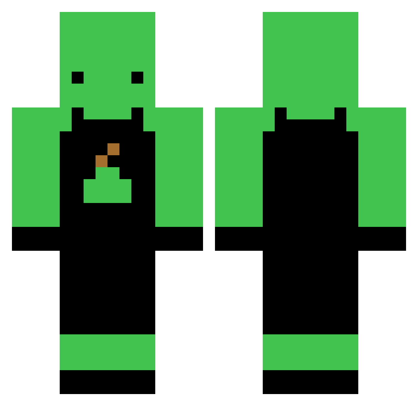 peermans Minecraft skin, front and back view