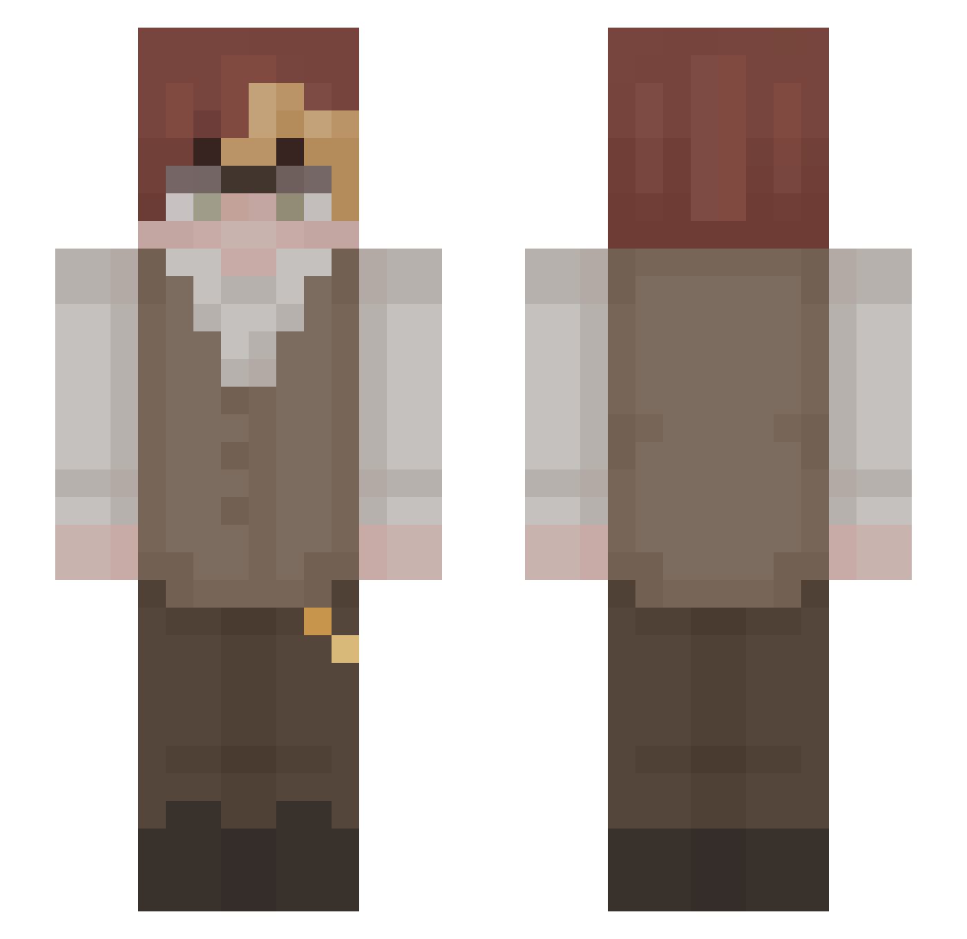 Yommieee Minecraft skin, front and back view