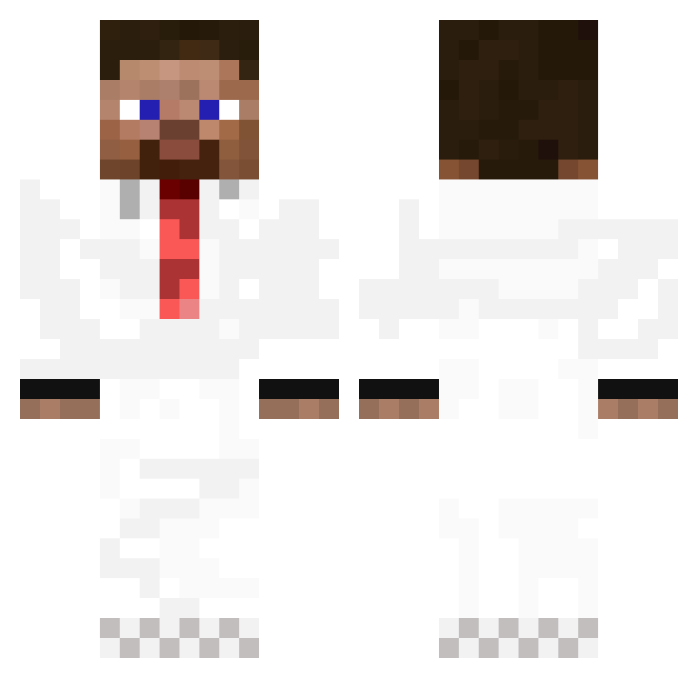 Taddys Minecraft skin, front and back view