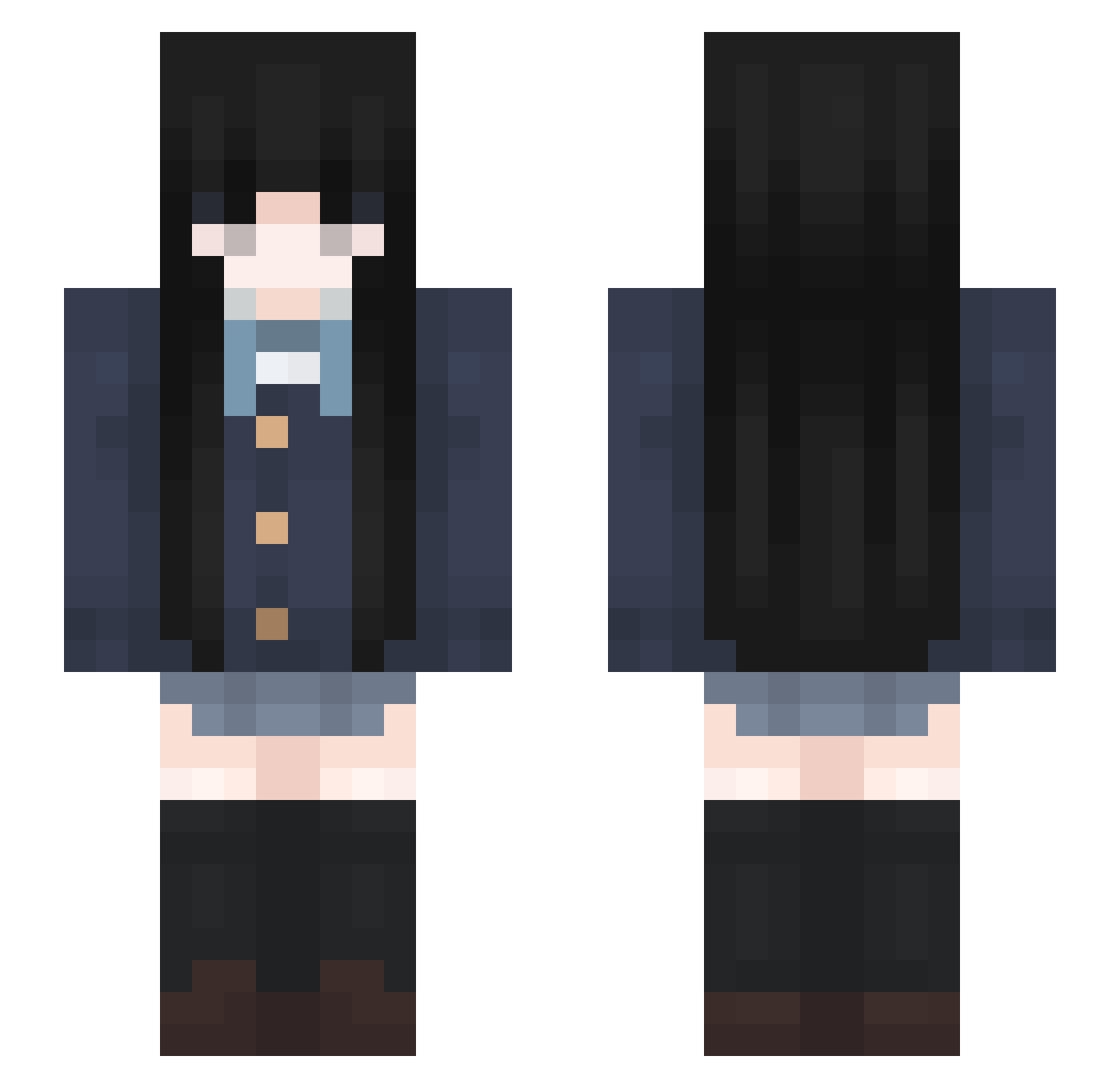 Vampao Minecraft skin, front and back view