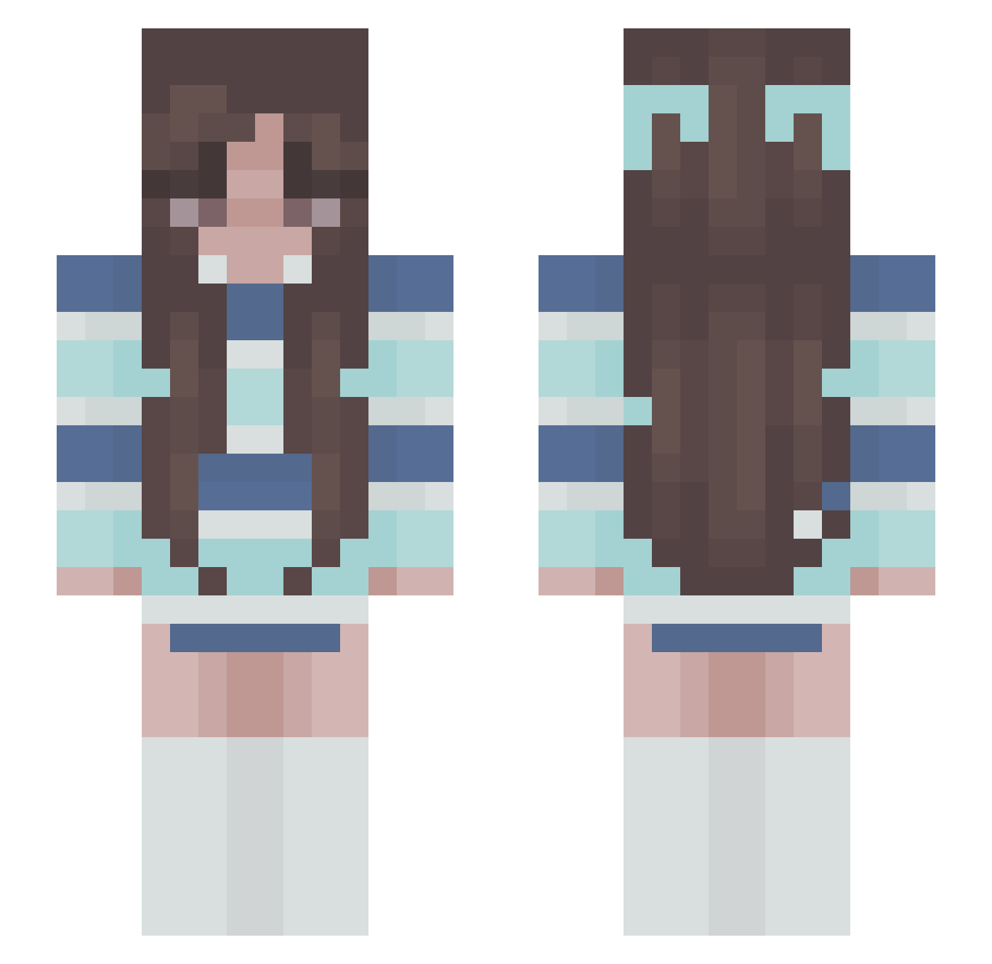 Unsinnig3 Minecraft skin, front and back view