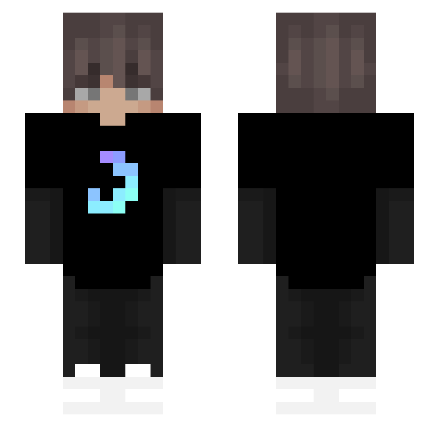 x0m4n Minecraft skin, front and back view