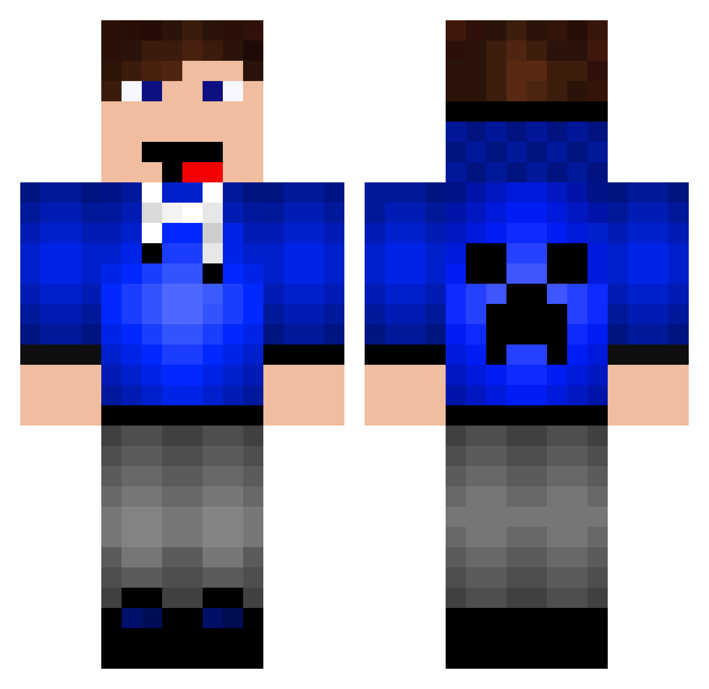 72kman77 Minecraft skin, front and back view