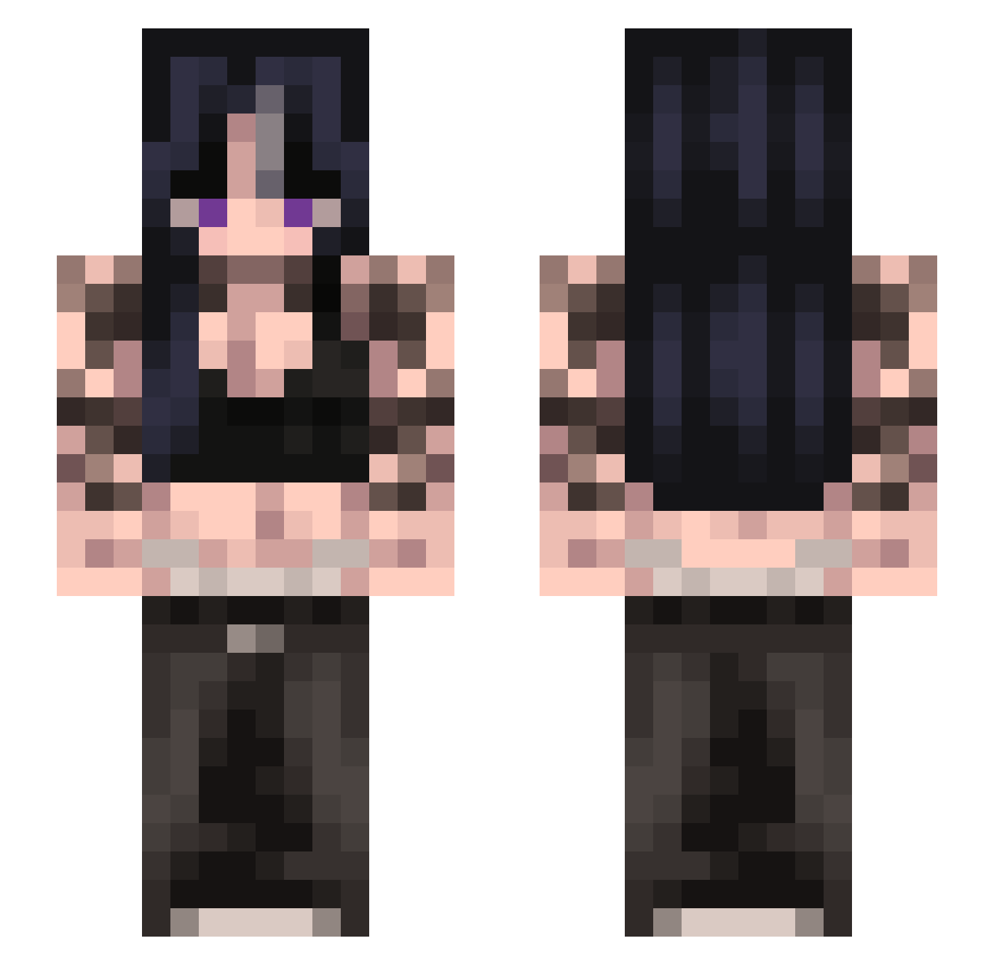 lowkeyleah Minecraft skin, front and back view