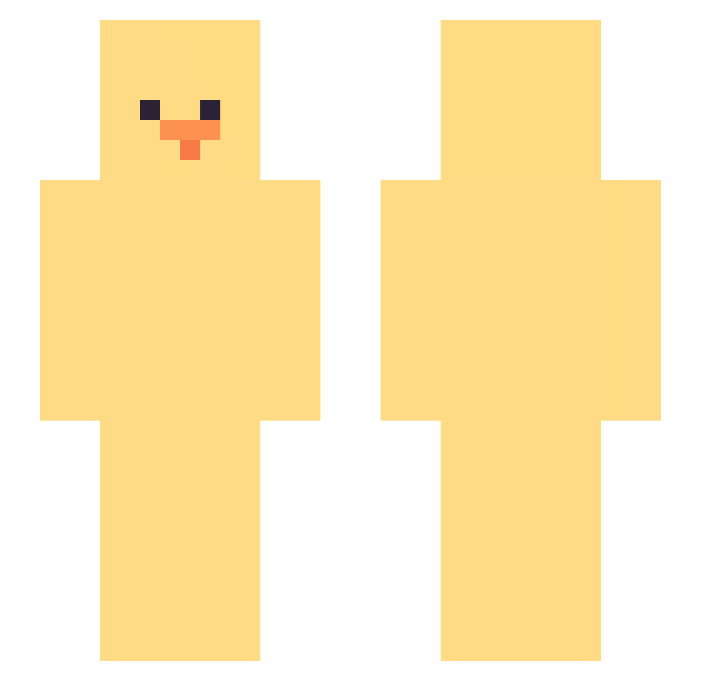 Rleat Minecraft skin, front and back view