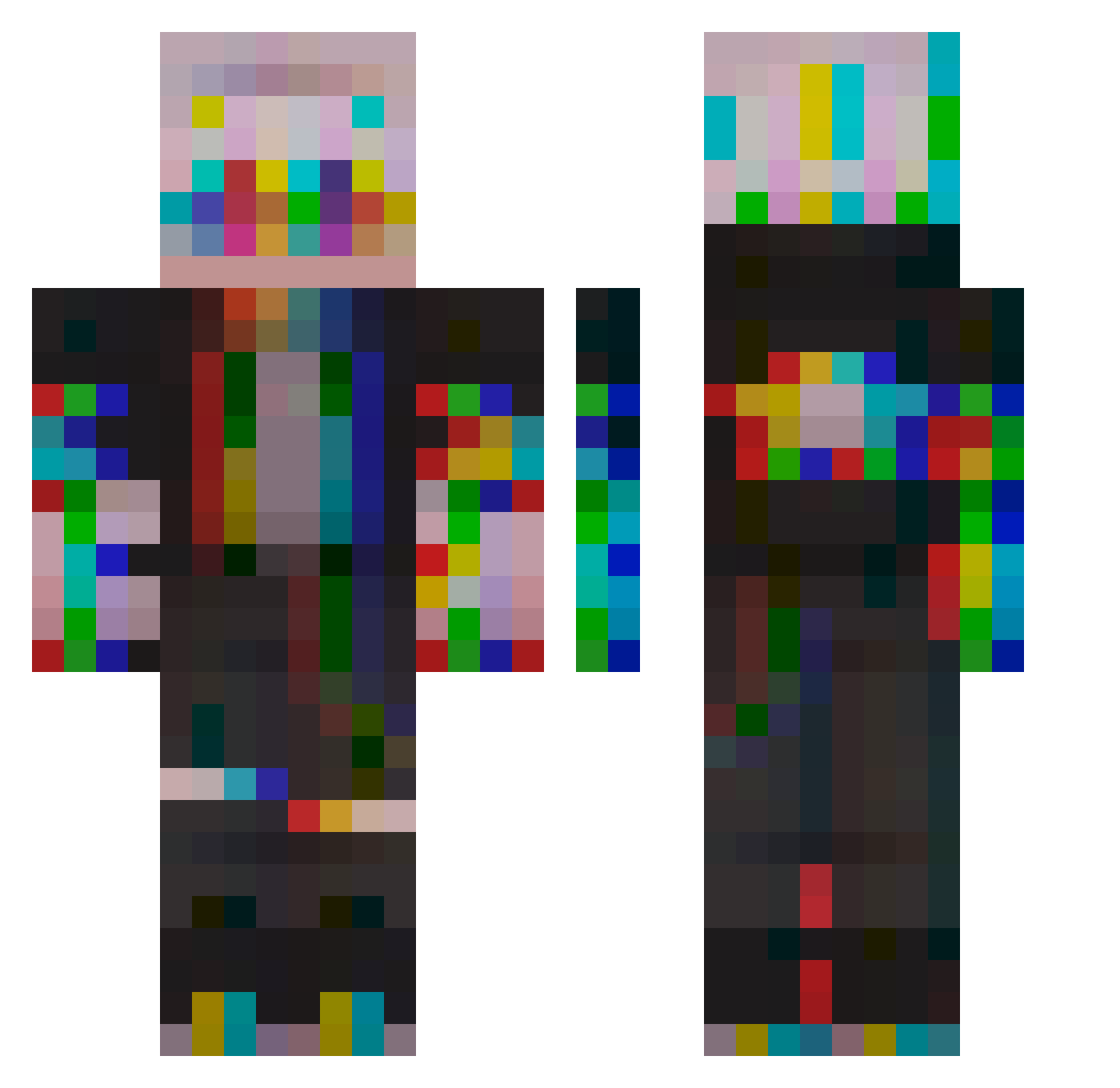 ghoulkaneki993 Minecraft skin, front and back view