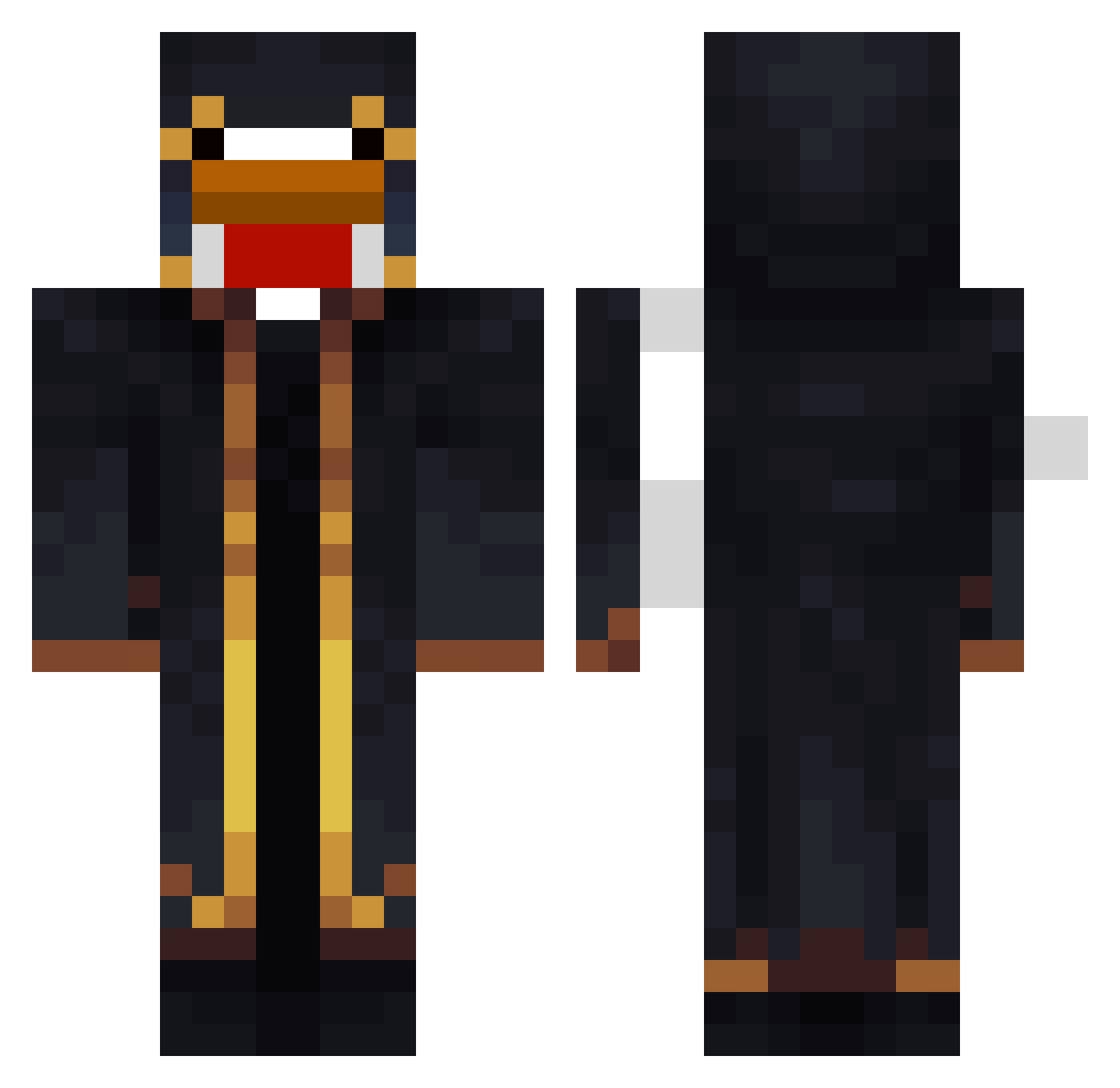 Linusdercoole Minecraft skin, front and back view