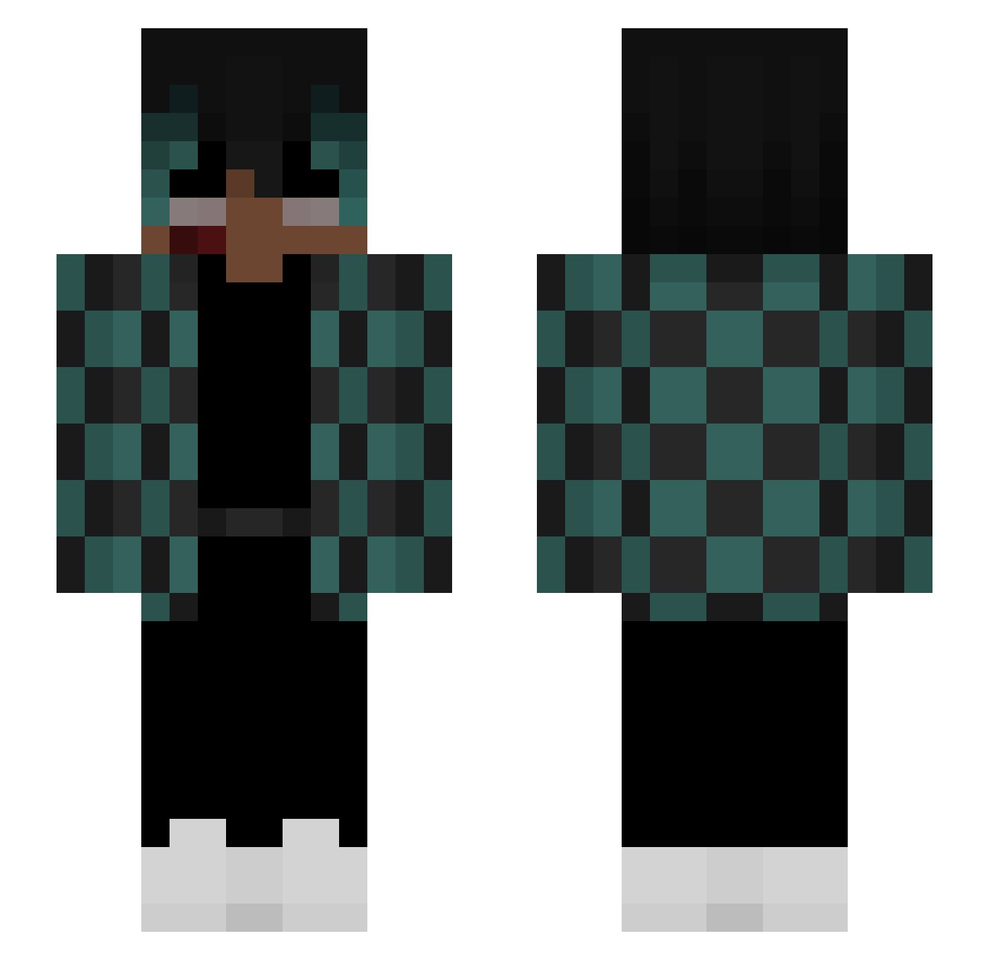 Chick3nStrip Minecraft skin, front and back view