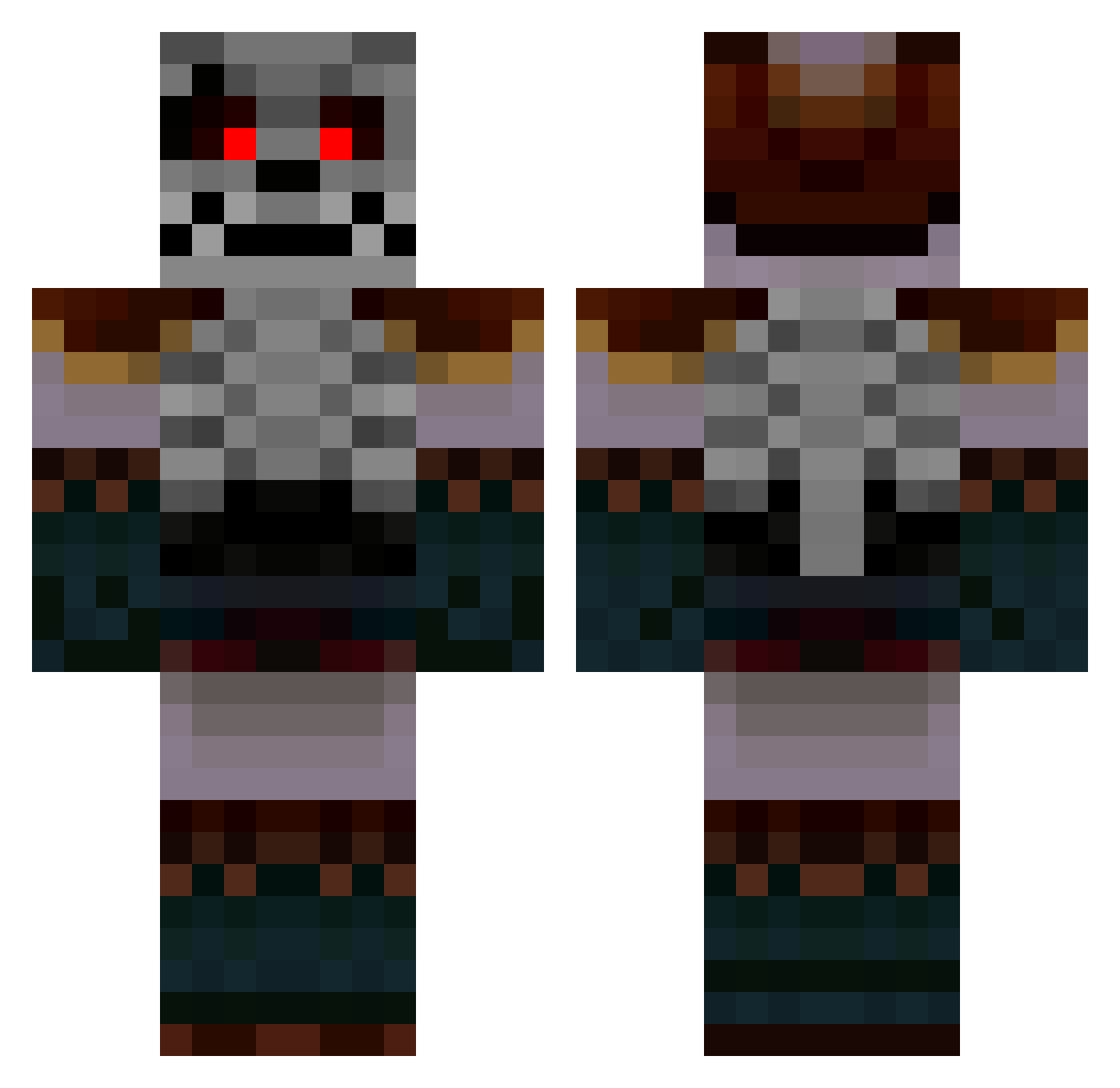 Retrobozo Minecraft skin, front and back view