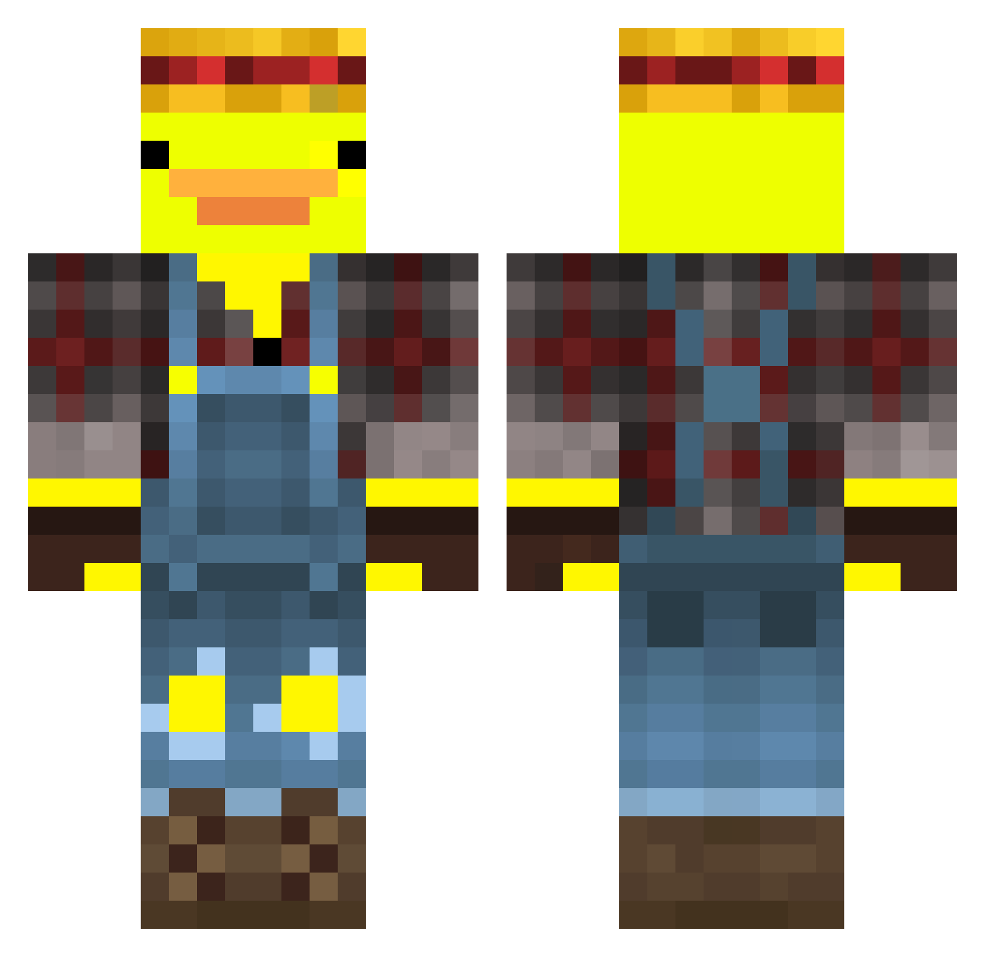 You_Mikey Minecraft skin, front and back view