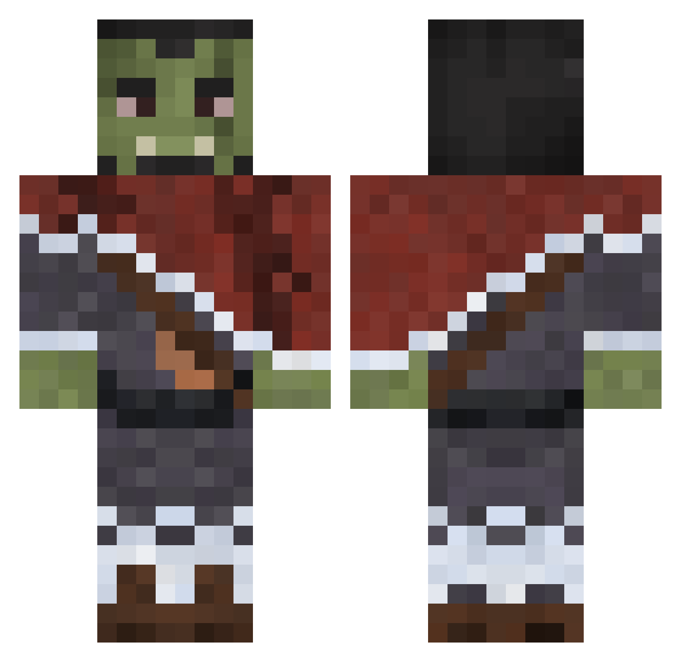 Stykki Minecraft skin, front and back view