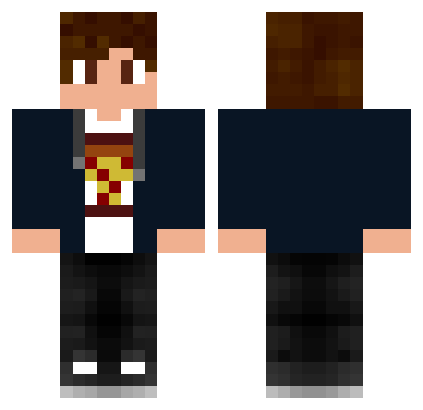 Wei12do Minecraft skin, front and back view