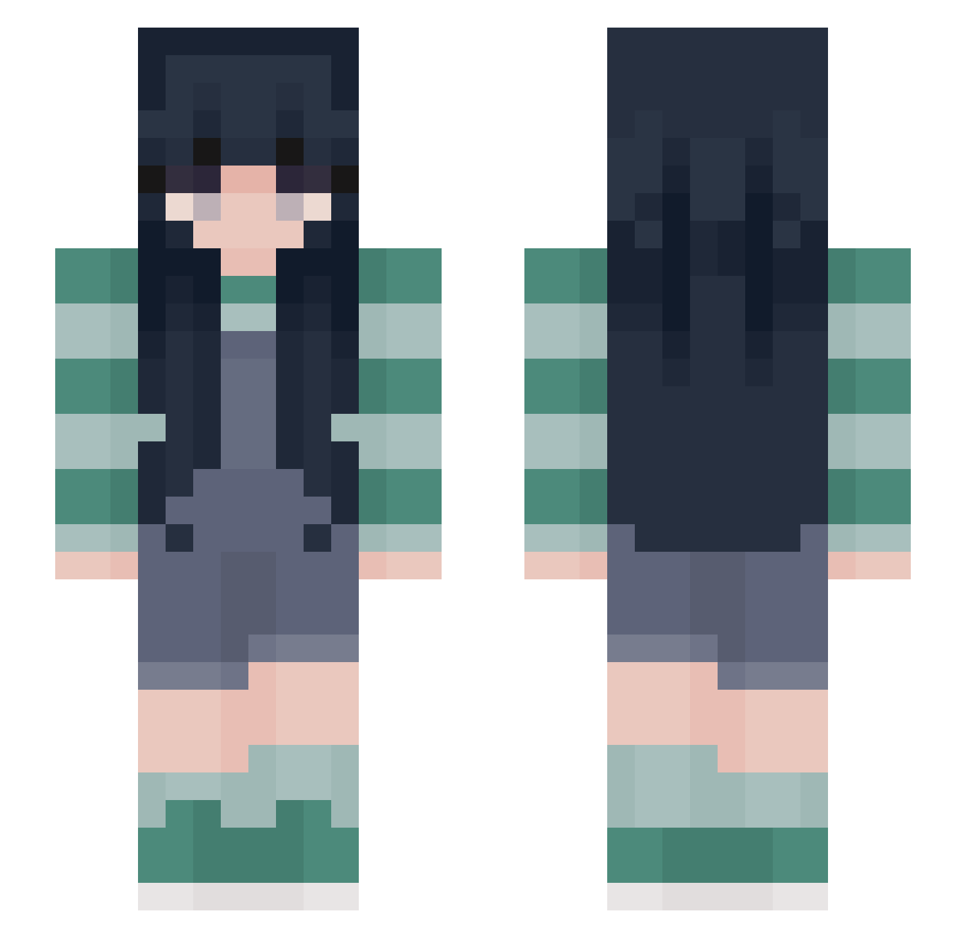 ponion Minecraft skin, front and back view