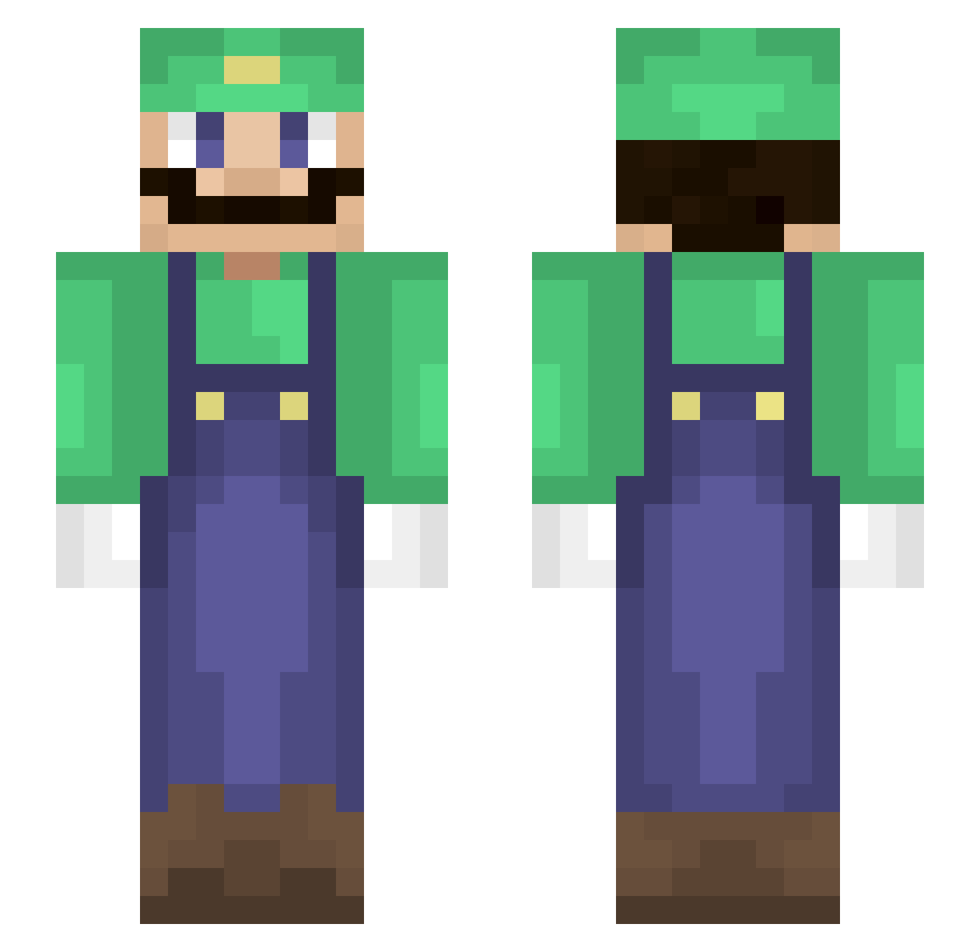 Lixery Minecraft skin, front and back view