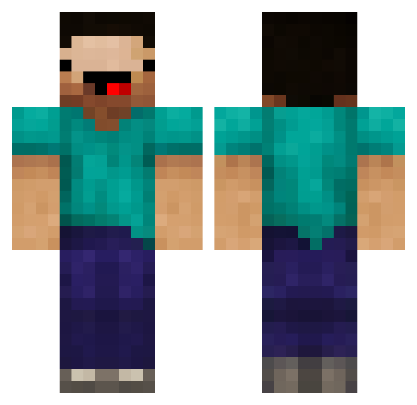aetat Minecraft skin, front and back view