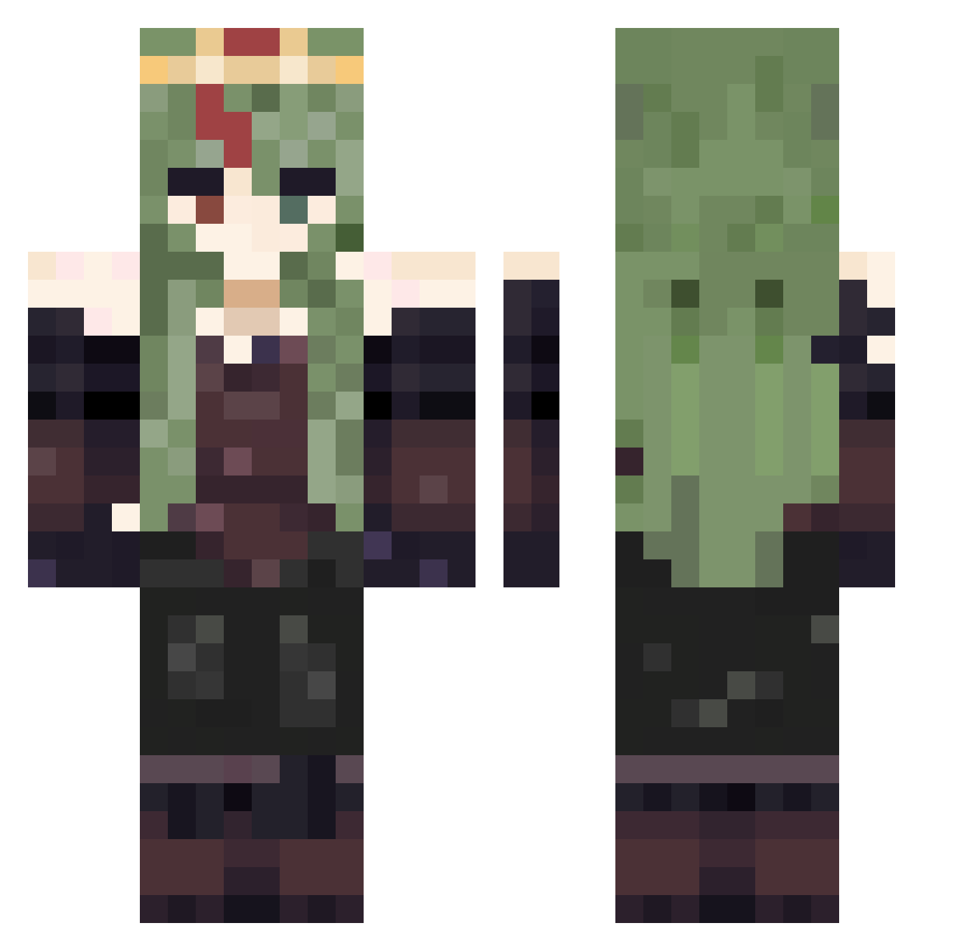 REAL_zhen Minecraft skin, front and back view