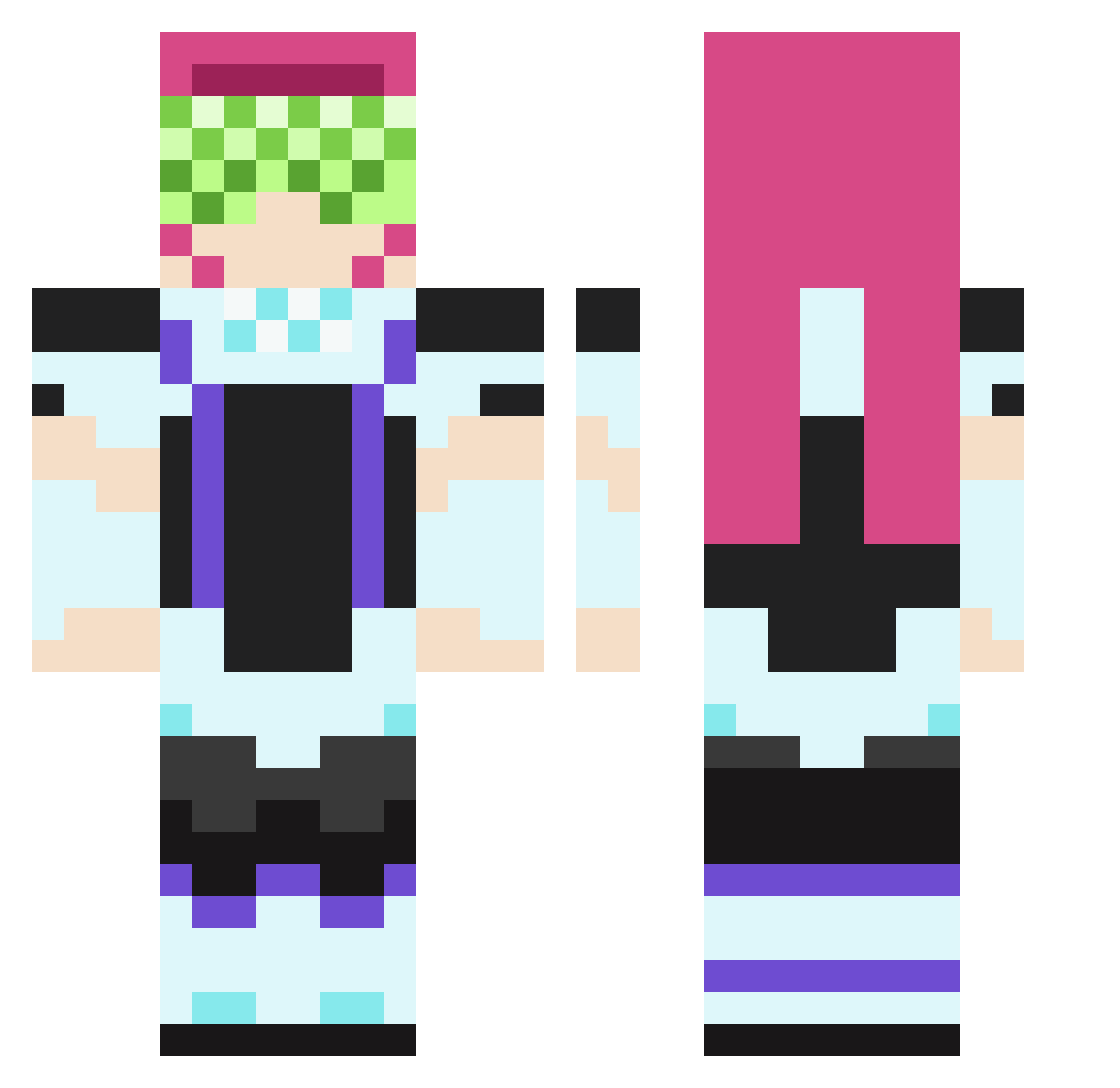 sameAscopy Minecraft skin, front and back view