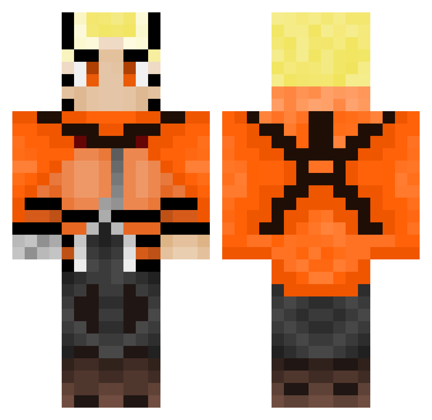 Naruto_uzmaki1 Minecraft skin, front and back view