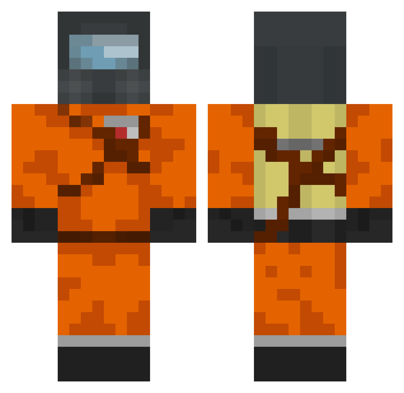 SHMD47 Minecraft skin, front and back view