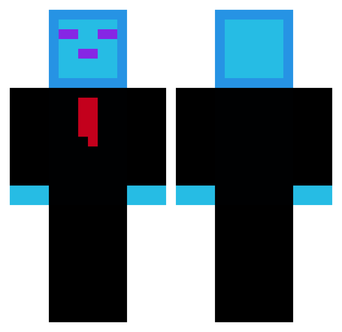 xtaq Minecraft skin, front and back view