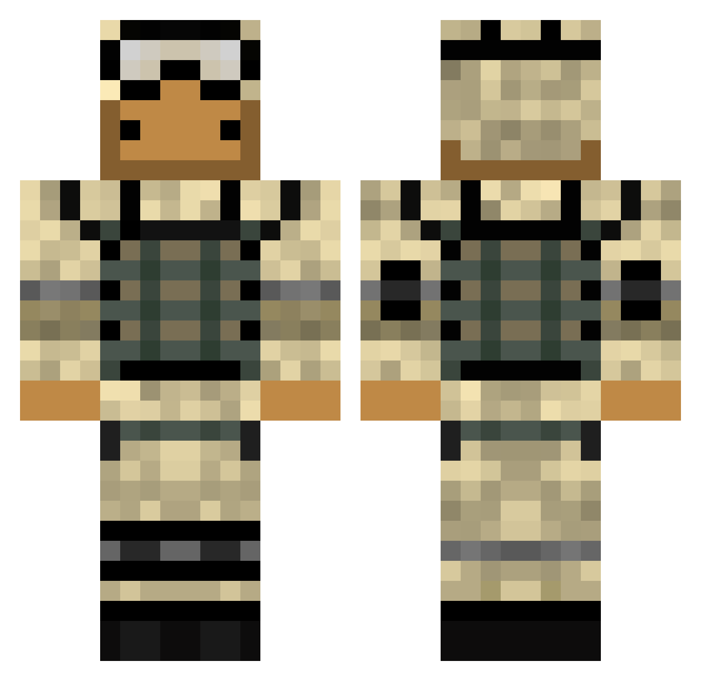 Ghost0075035 Minecraft skin, front and back view