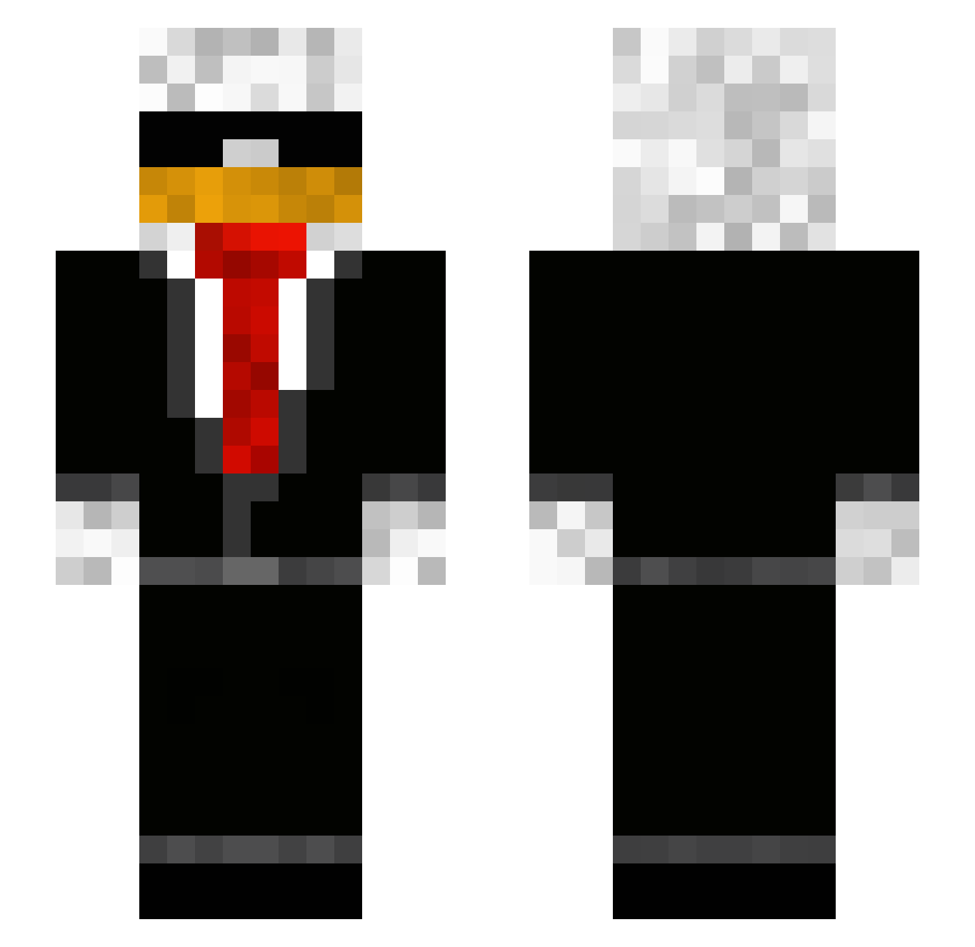 SirCh4os Minecraft skin, front and back view