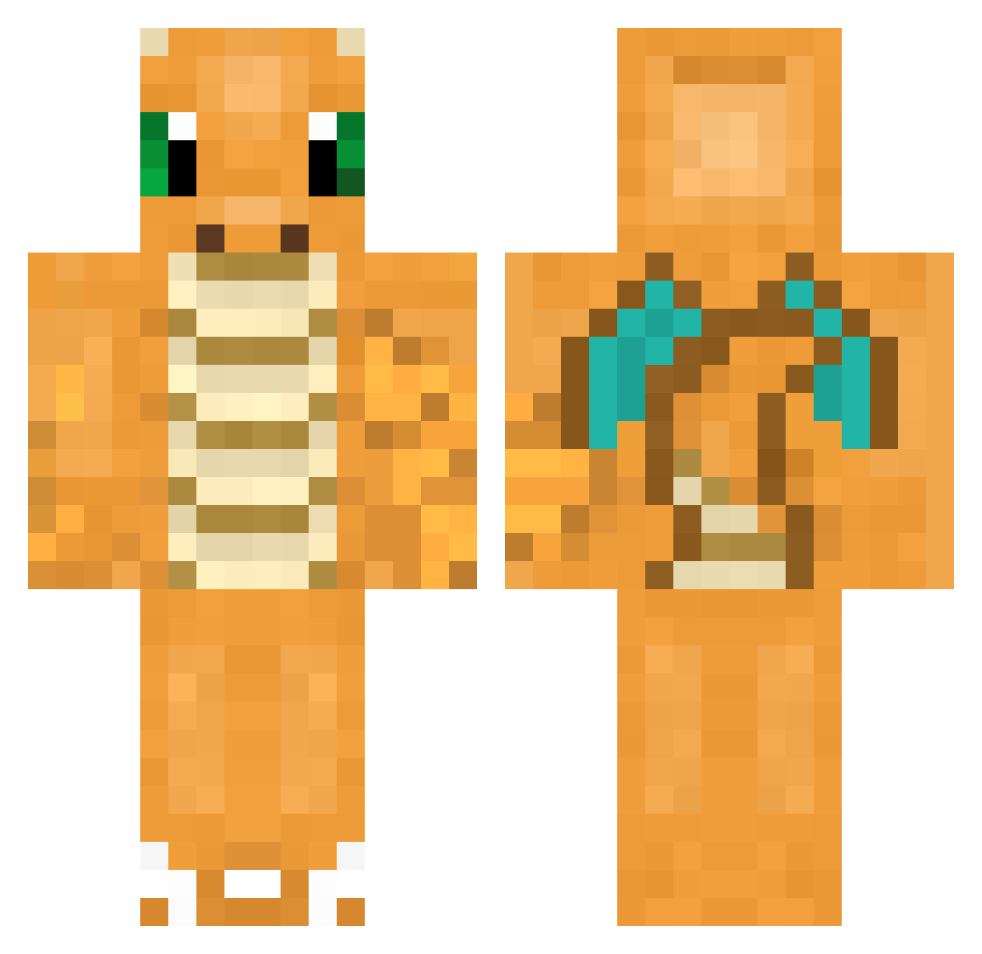 Yoesra Minecraft skin, front and back view