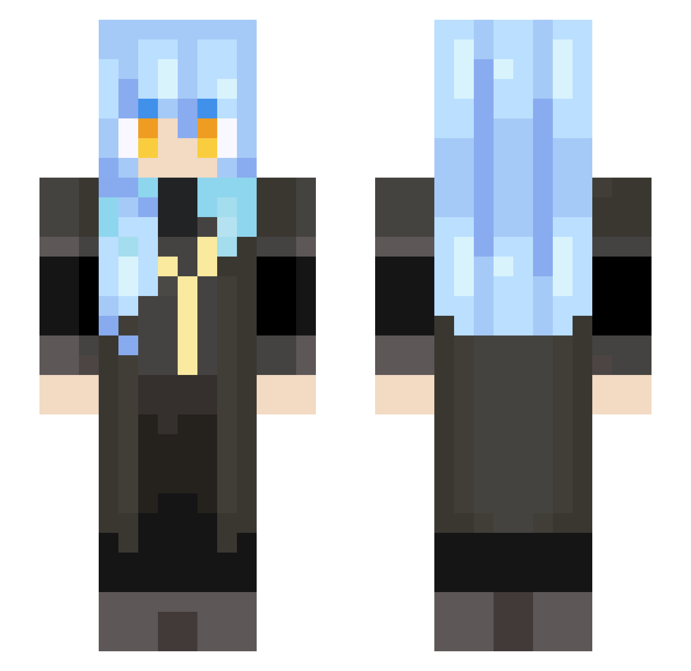 Klooun Minecraft skin, front and back view