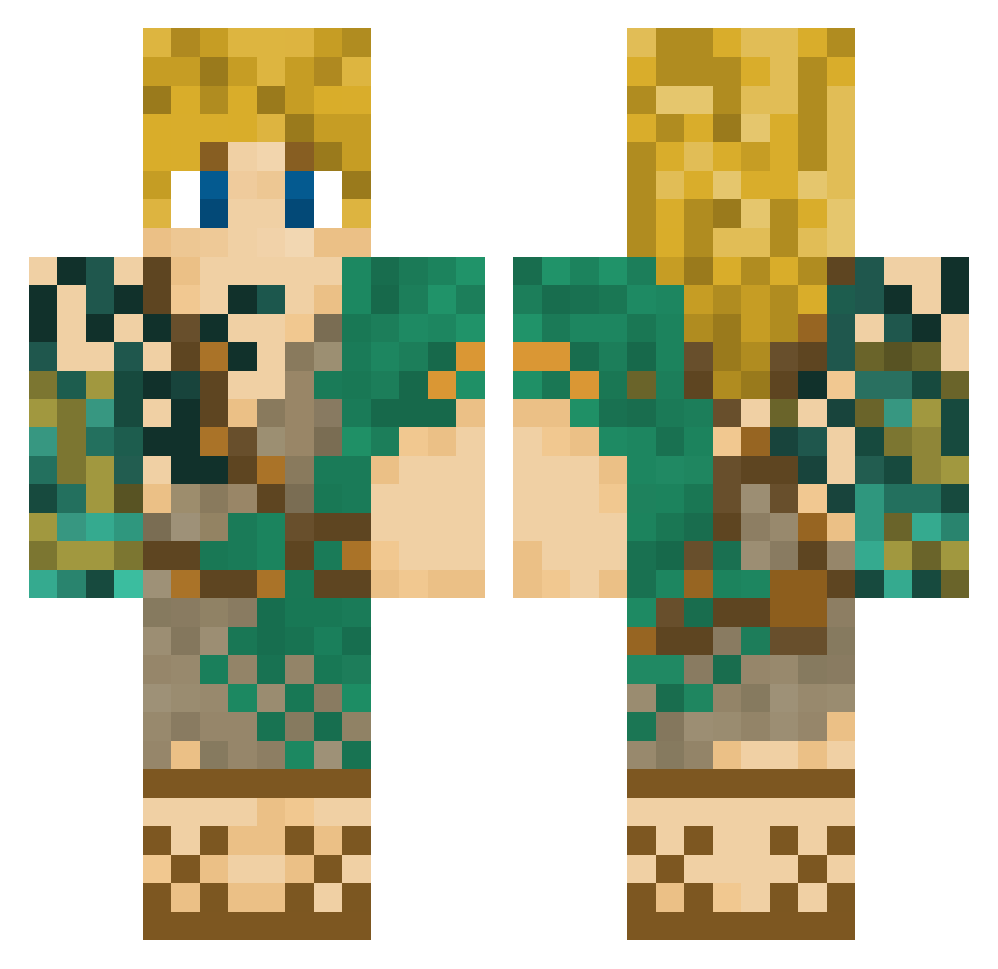 RavenFrFx Minecraft skin, front and back view