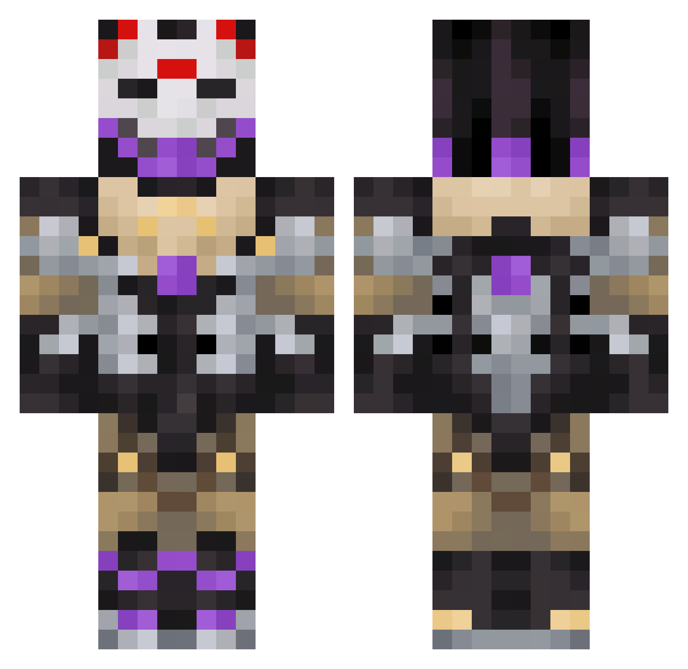 KIMWARDEN Minecraft skin, front and back view