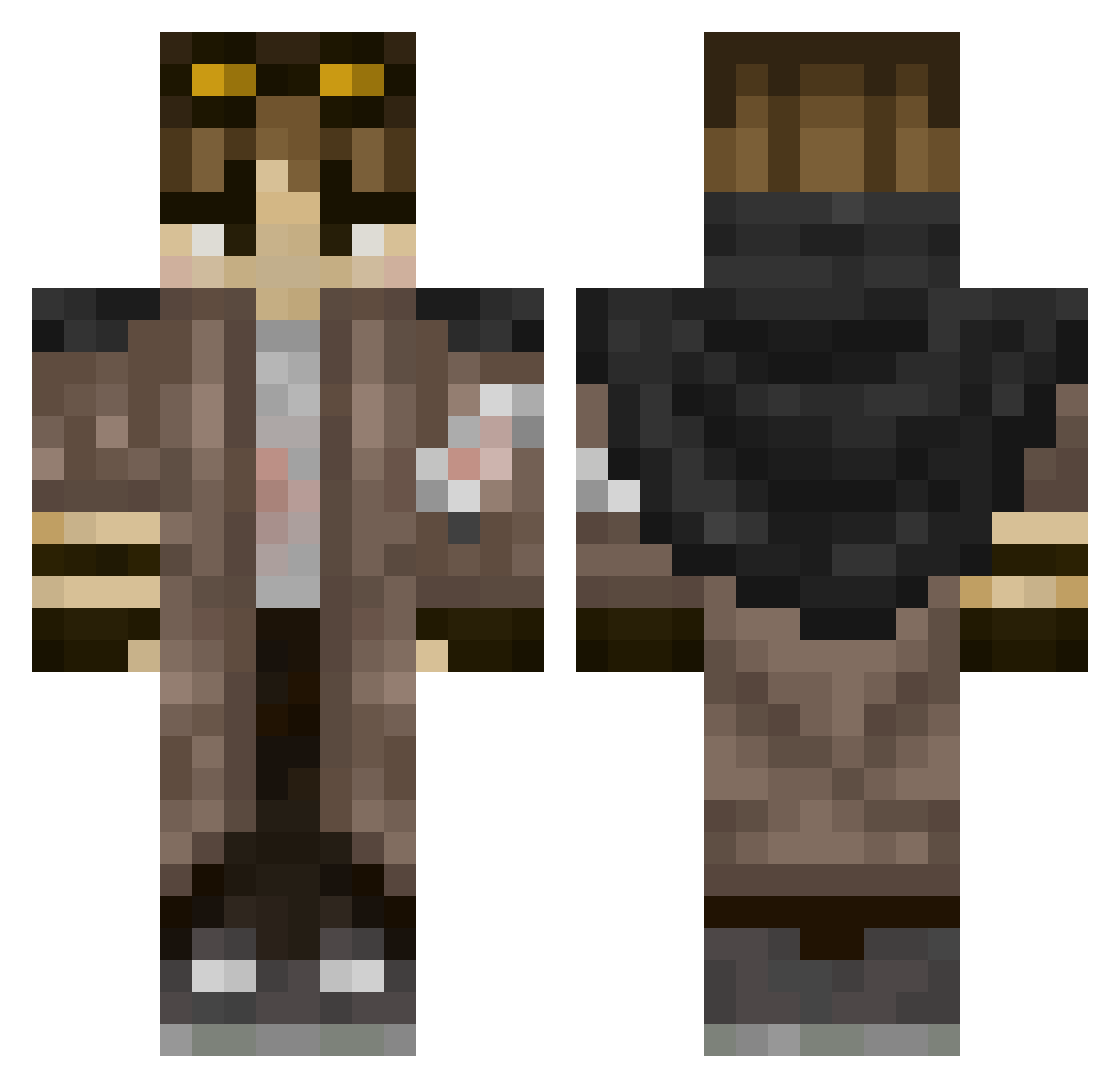 Kyemustdie Minecraft skin, front and back view