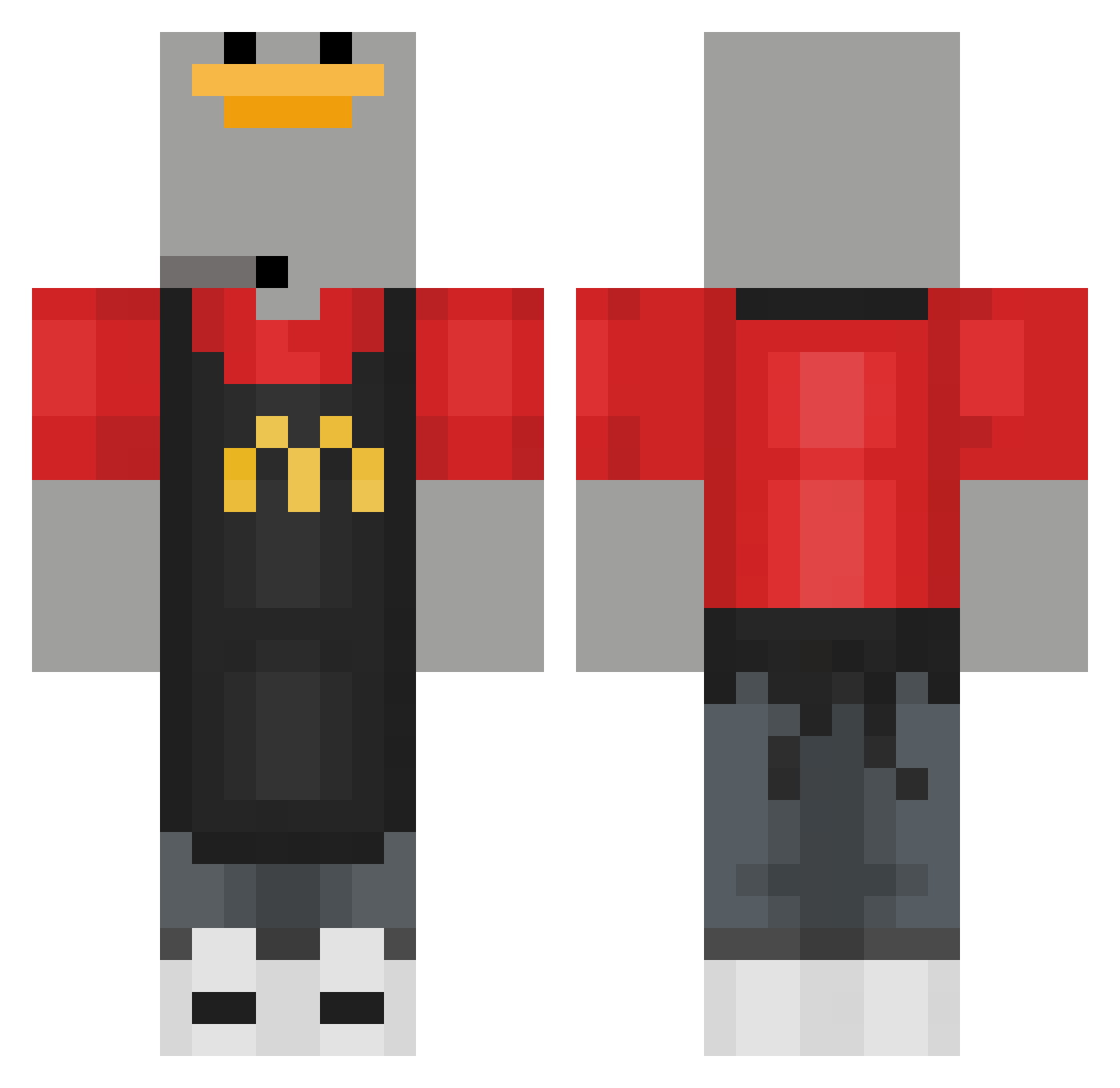 Guzy Minecraft skin, front and back view