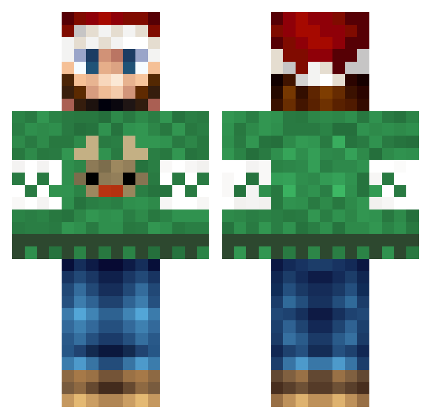 KitHead Minecraft skin, front and back view